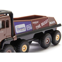 Siku 1686, HS Schoch 8x8 MAN Truck-Trial, metaal/kunststof, 1:87, bruin, incl. 2 waarschuwingsborden, combineerbaar met Siku modellen in dezelfde schaal